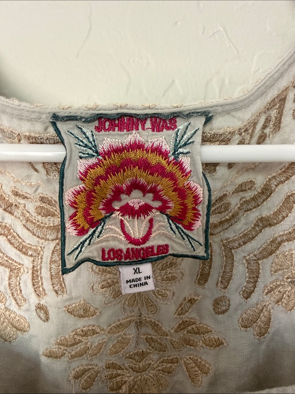 Johnny Was Embroidered Cream & tan Floral Tank dress - Picture 2 of 6